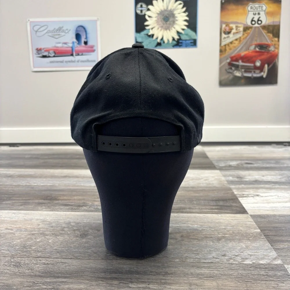 RVCA Black OSFA Mid Fit Wool Blend Snapback Twill Cap Skater Surfer‎ Streetwear